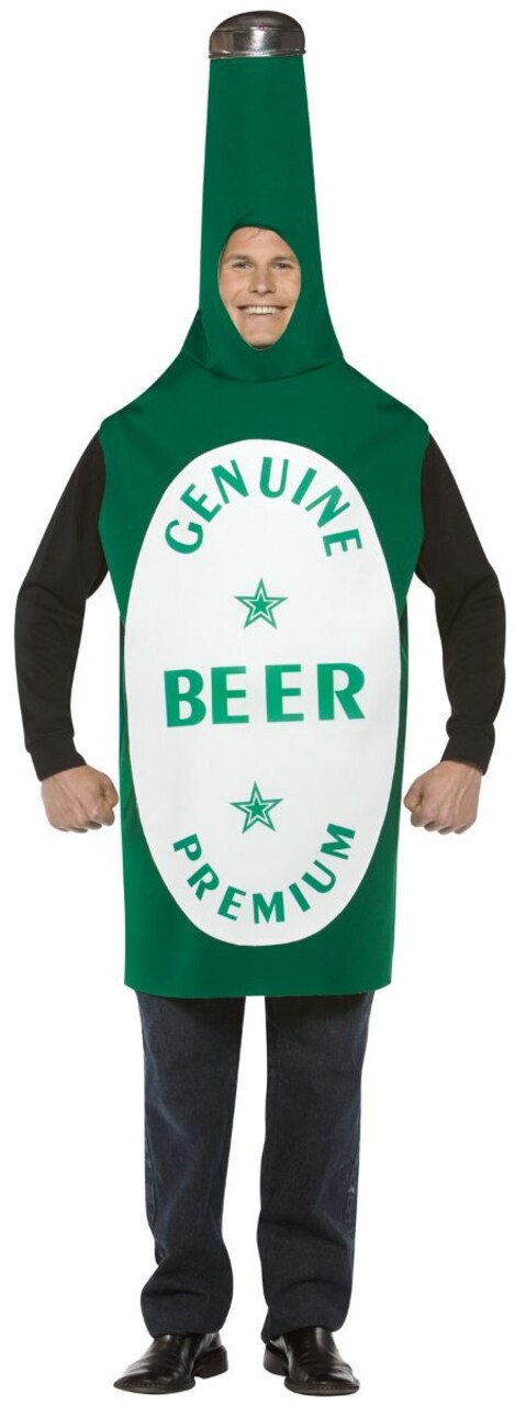 The Costume Center Green and Black Beer Bottle Unisex Adult Halloween Costume - One Size